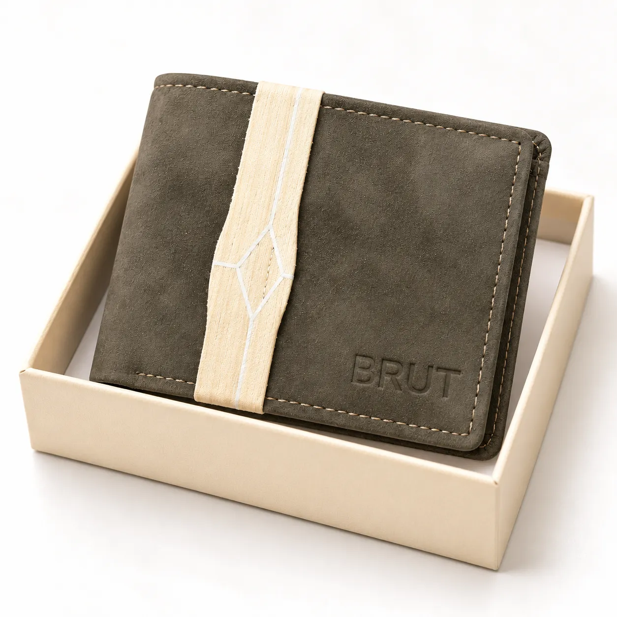 Brut Matte Suede Bi-Fold Wallet with Coin Pocket